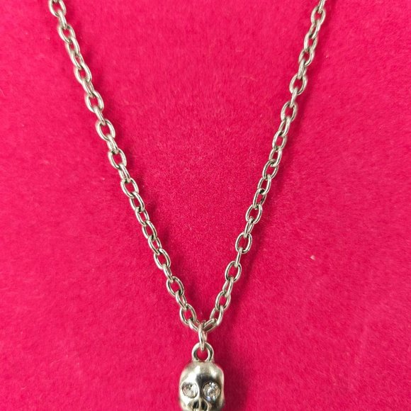 Skull Skeleton Jointed Pendant Necklace Stainless Steel 28" Rock Metal Bike Goth - Picture 3 of 8